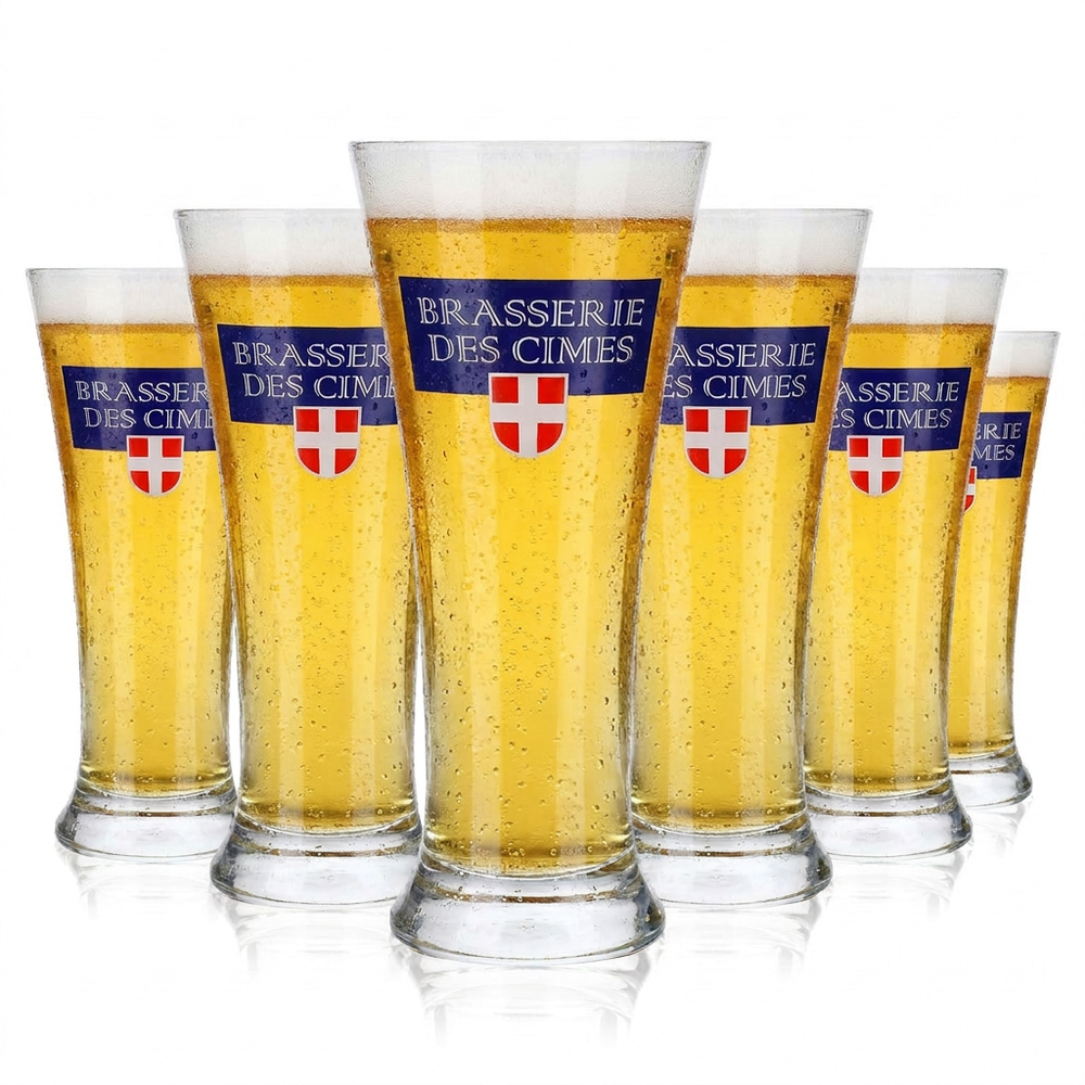 Set da 6 bicchieri da birra Brasserie des Cimes, 0,25 l, bicchiere da birra graduato, Rastal Savoia
