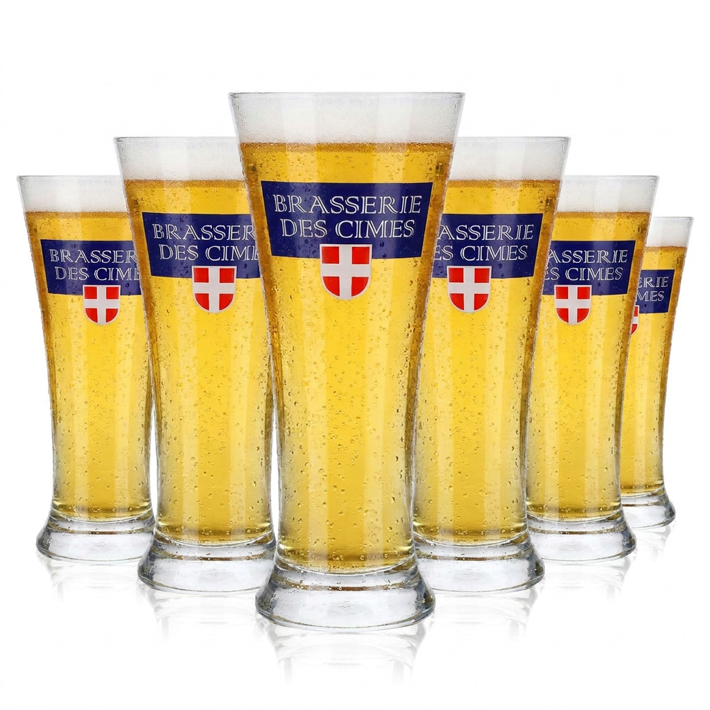 Set da 6 bicchieri da birra Brasserie des Cimes, 0,25 l, bicchiere da birra graduato, Rastal Savoia
