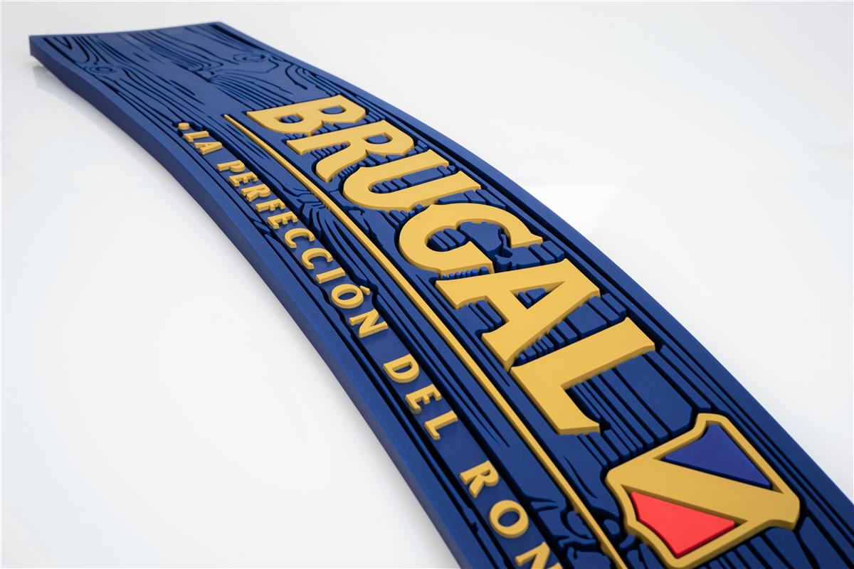 Brugal Rum Tappetino da bar Tappetino scolapiatti Accessori da bar blu/oro 60 x 9 x 1 – Vista 3