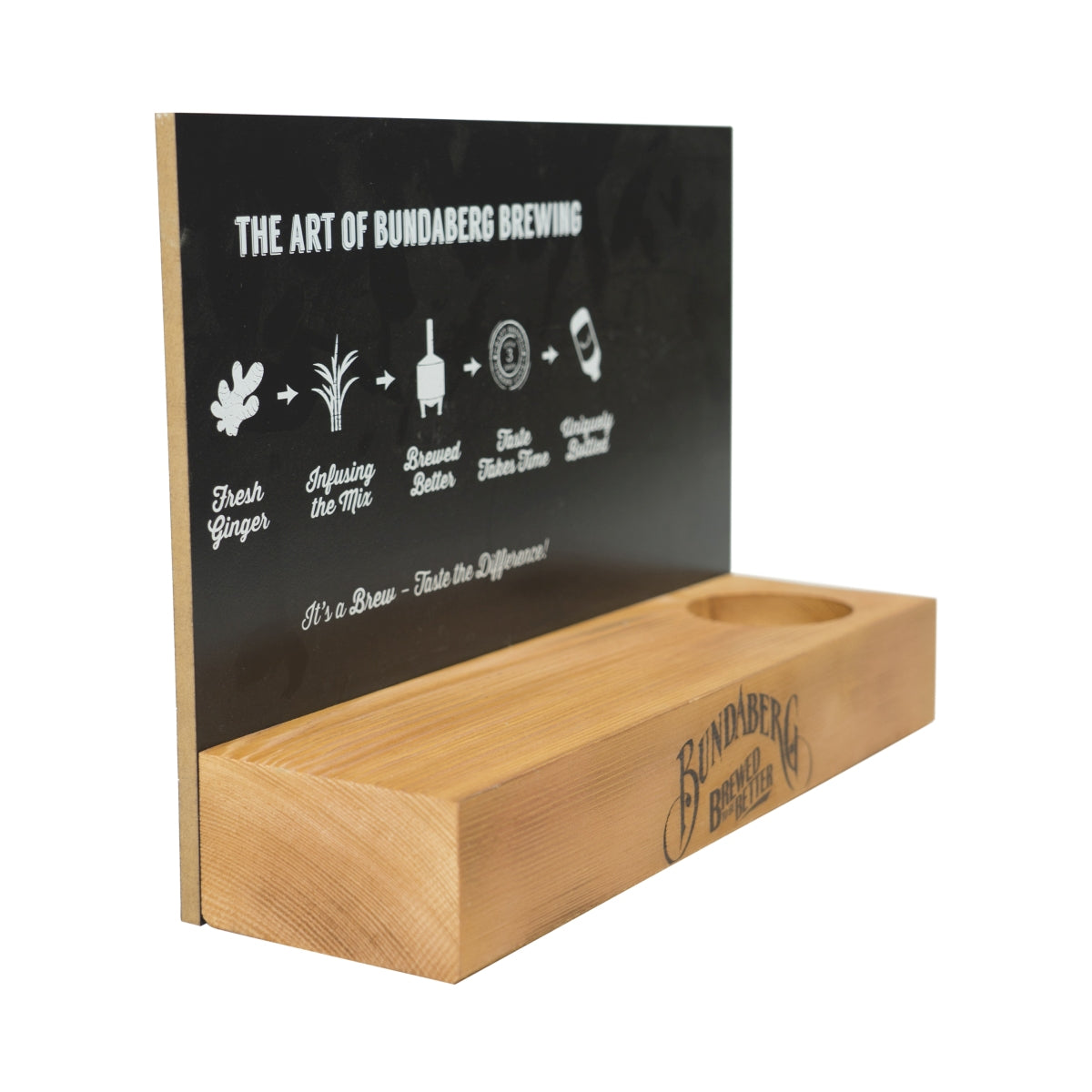 Espositore Bundaberg Ginger Beer Glorifier in legno per bar, bottiglia pubblicitaria – Vista 3