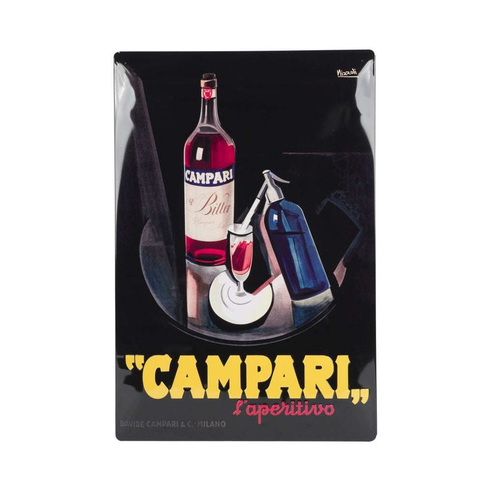 Campari Insegna in lamiera Vintage 60x40cm Soda Spritz Aperitivo Smalto Pubblicità da parete