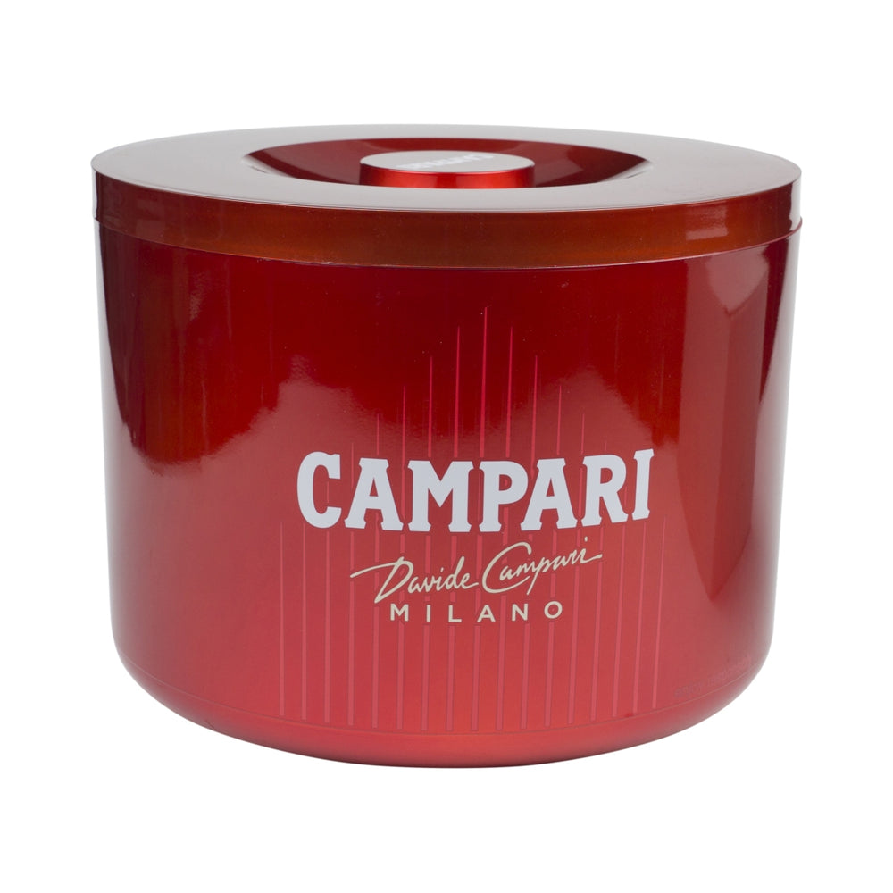 Campari Refrigeratore per bevande 10L Coperchio "Milano" Contenitore per cubetti di ghiaccio Bottiglie Bar rosso