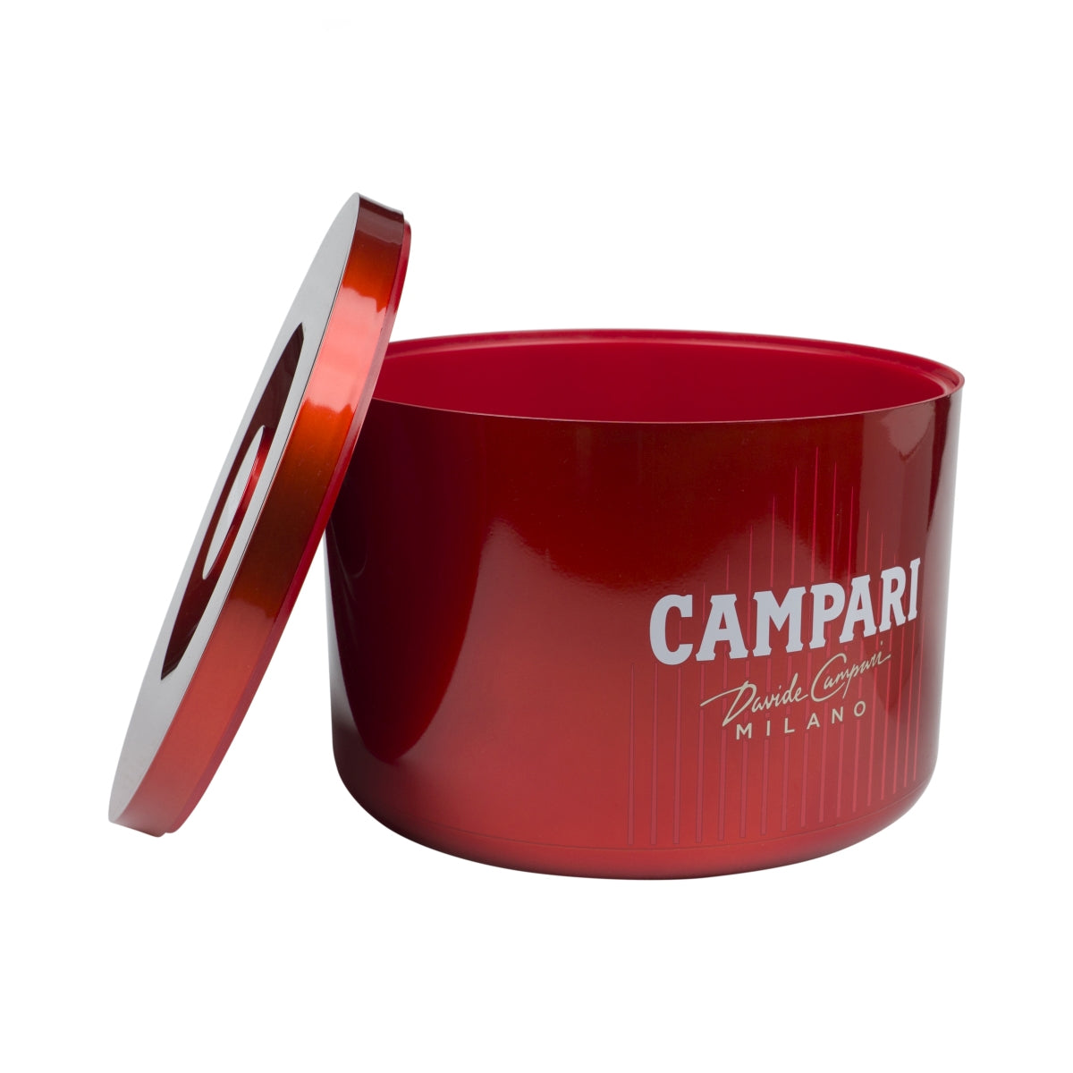 Campari Refrigeratore per bevande 10L Coperchio "Milano" Contenitore per cubetti di ghiaccio Bottiglie Bar rosso – Vista 2