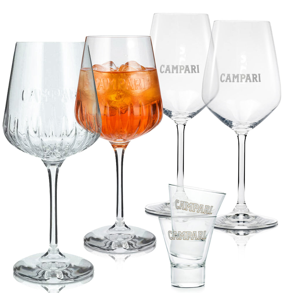Set da bar Campari II composto da 2 bicchieri da vino Amalfi / Milano e 2 bicchieri tumbler