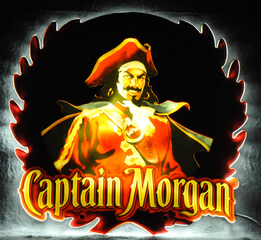 Captain Morgan Insegna luminosa LED Luminated Wallsign Decorazione da parete Decorazione da bar 57x53cm