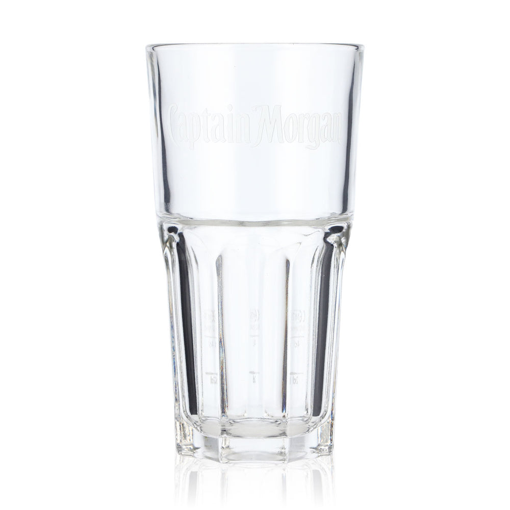 Bicchiere da rum Captain Morgan 4 cl Bicchiere da long drink Captain Morgan con logo bianco