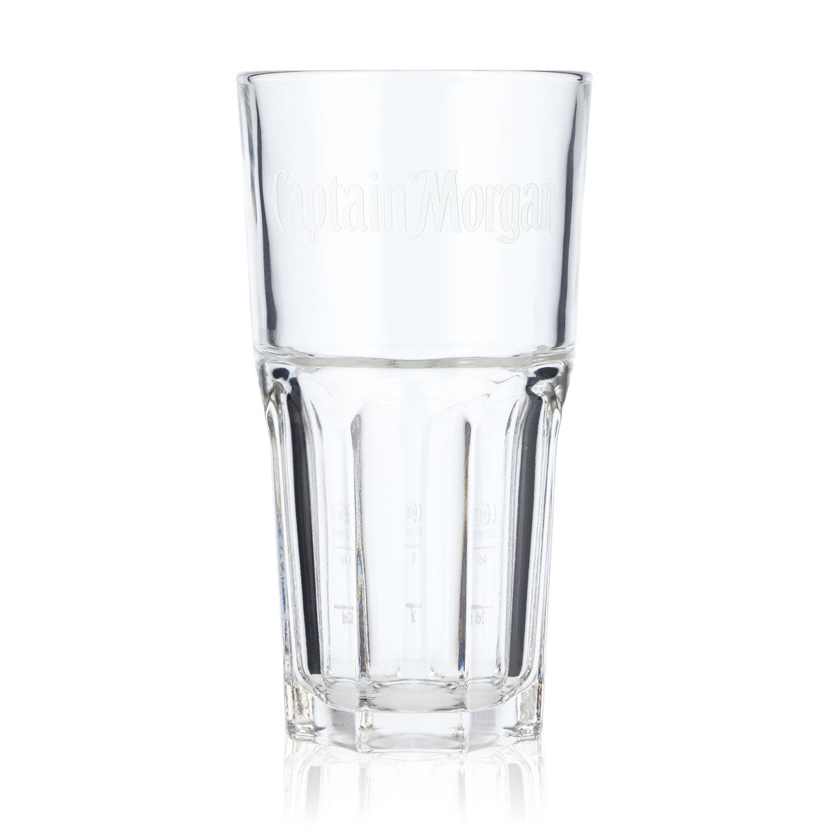 Bicchiere da rum Captain Morgan 4 cl Bicchiere da long drink Captain Morgan con logo bianco