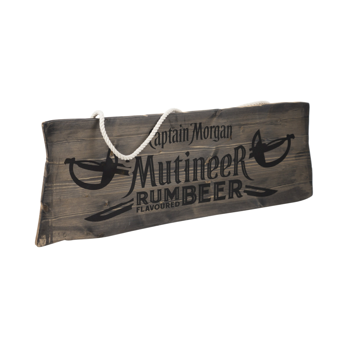 Capitano Morgan Rum Scudo 80x28cm in legno con corda "Mutineer" Decorazione da bar a tema birra – Vista 3