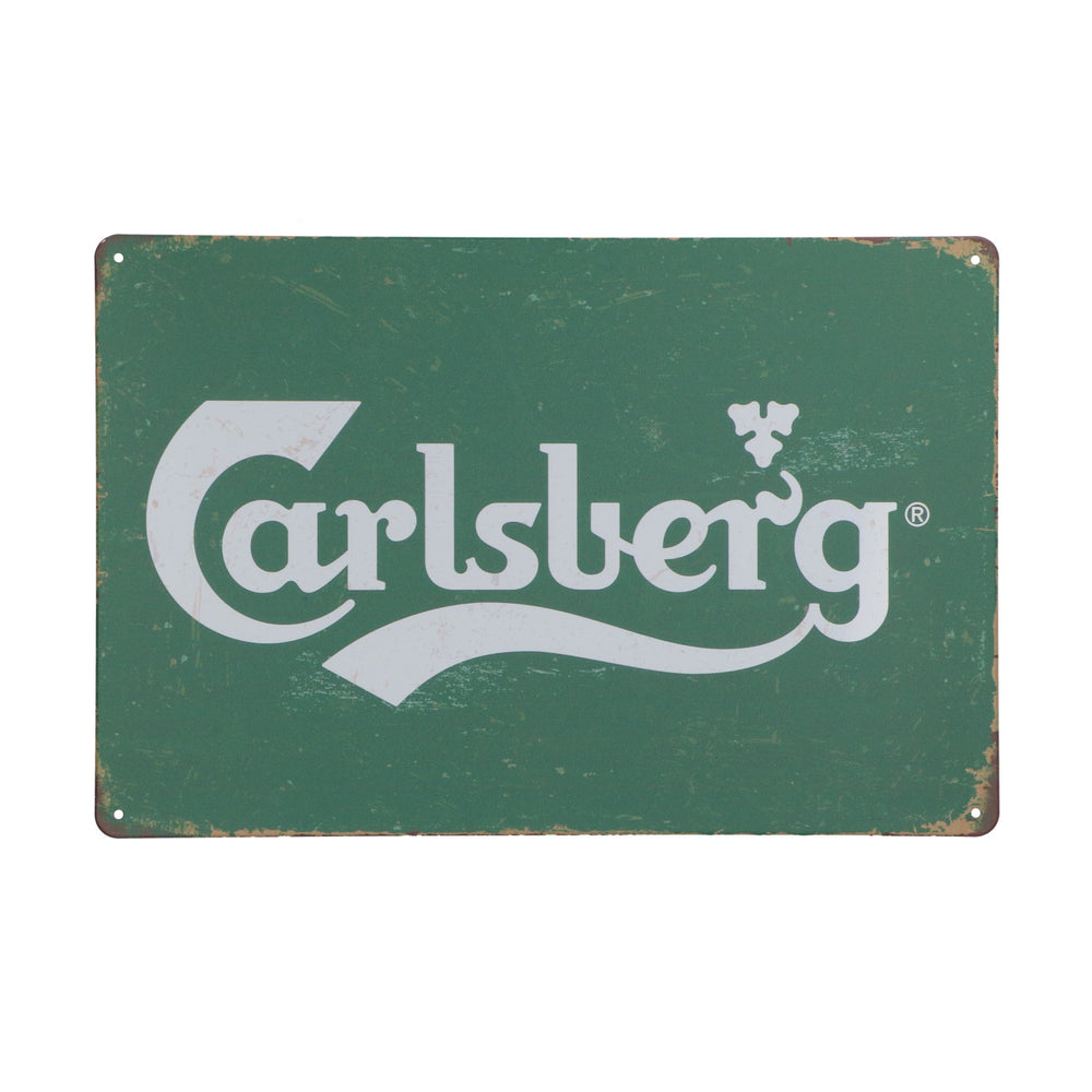 Insegna pubblicitaria della birra Carlsberg, insegna in lamiera vintage, 30x20 cm, verde, nuova, in metallo, da parete