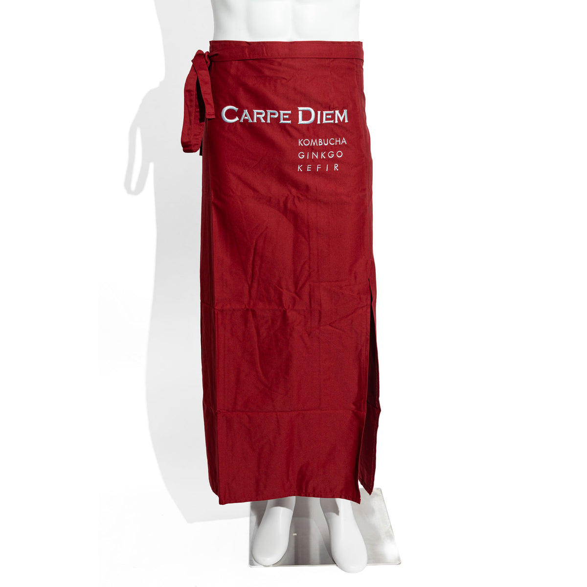 Carpe Diem Grembiule da cameriere Grembiule da bistrot Grembiule da cucina lungo rosso "Logo sul davanti"