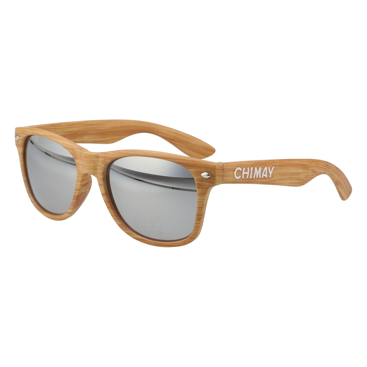 Occhiali da sole Chimay Beer effetto legno, nuovi, in plastica, marroni – Vista 2