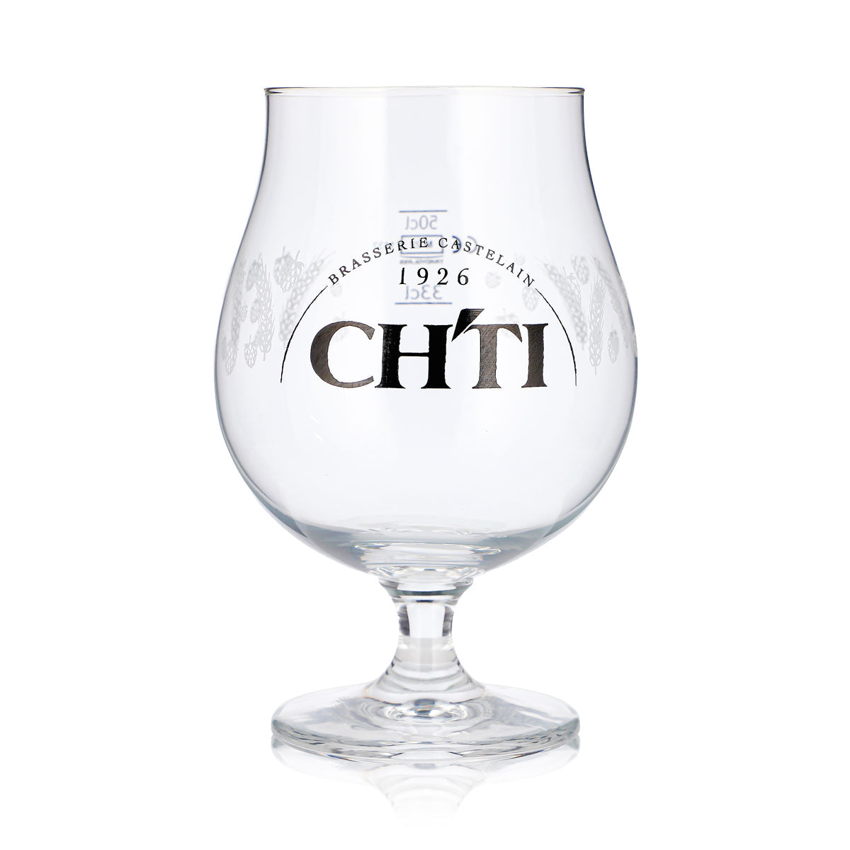 Bicchiere da birra CHTI da 0,65 l, a forma di coppa a tulipano, Brasserie Castelain 1926, con motivo a cereali – Vista 2