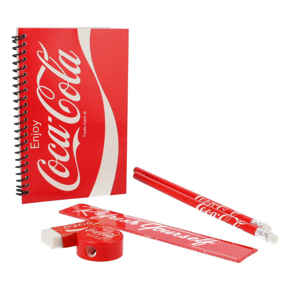 Set da scrittura Coca Cola 6 pezzi Penne Penna Inizio scuola, Bambini che iniziano la scuola