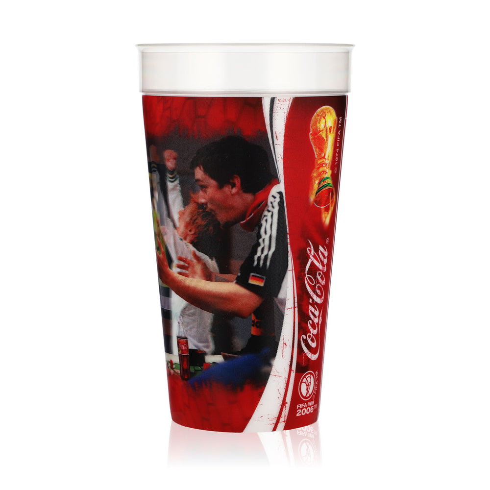 Bicchiere per bibite Coca-Cola da 0,5 l, Coppa del Mondo FIFA 2006, motivo 3D, bicchiere riutilizzabile in plastica