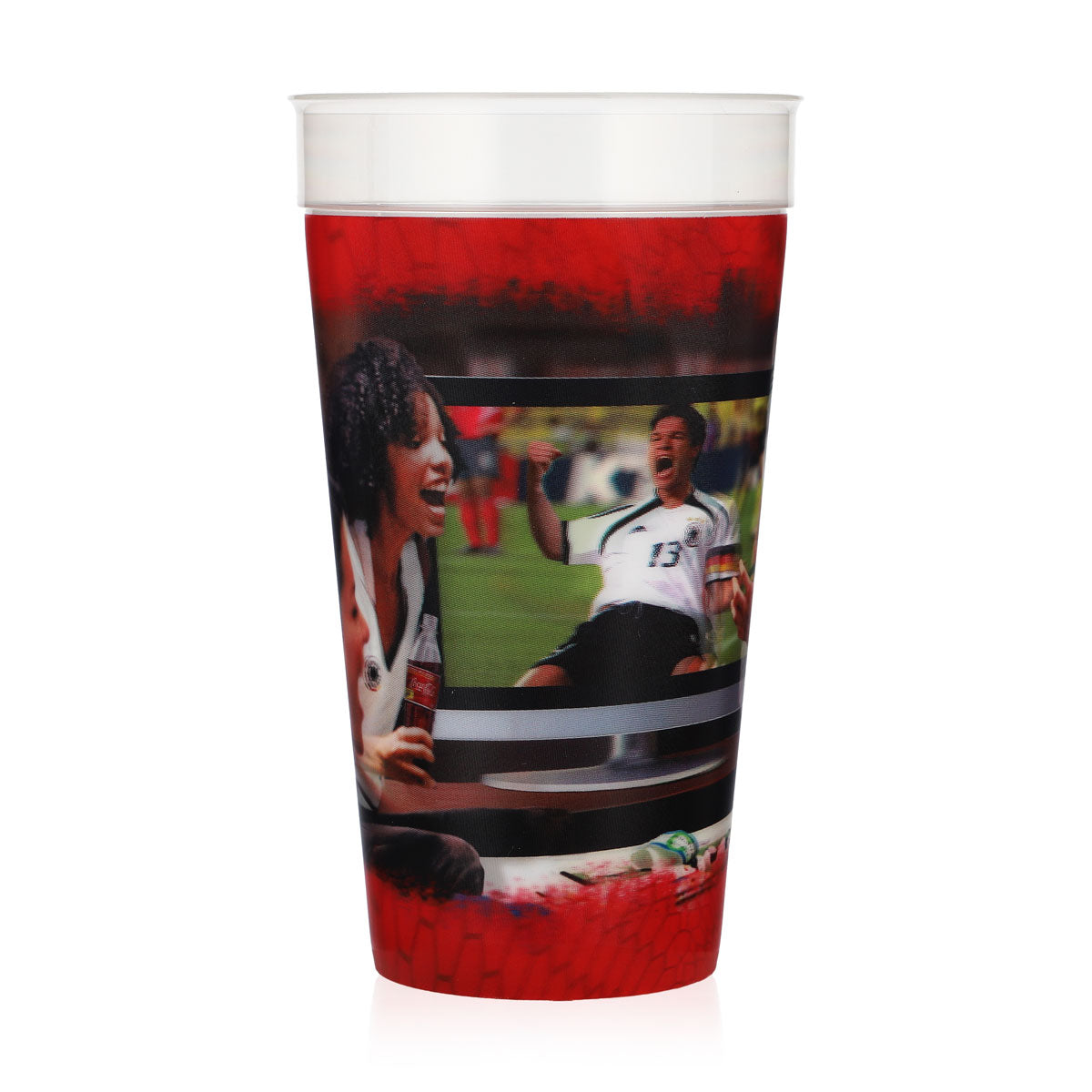 Bicchiere per bibite Coca-Cola da 0,5 l, Coppa del Mondo FIFA 2006, motivo 3D, bicchiere riutilizzabile in plastica – Vista 3