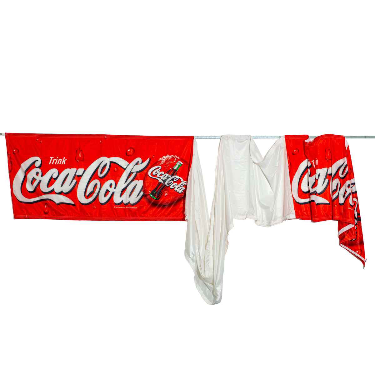 Banner in vetro per bibite Coca-Cola, bandiera in poliestere