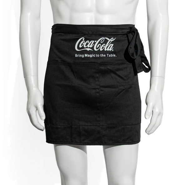 Grembiule da barista Coca Cola Softdrink Grembiule da bistrot corto nero "Bring Magic to te Table" con tasca