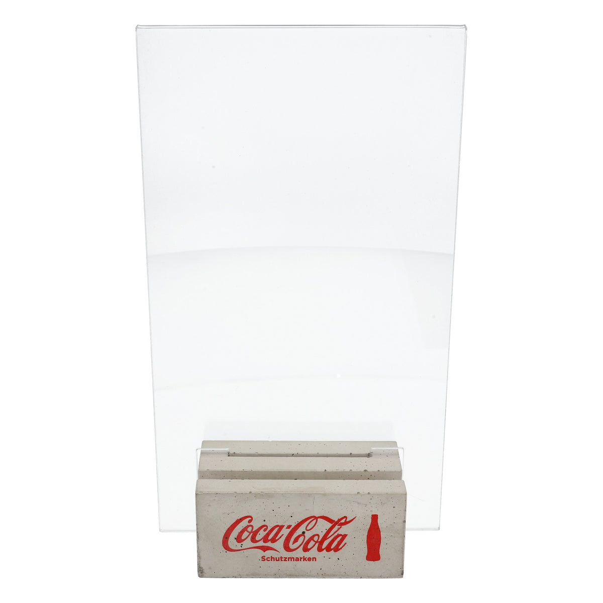Coca Cola Softdrink Espositore da tavolo Portacarte grande Blocco di cemento + Cartello "Riservato" – Vista 2