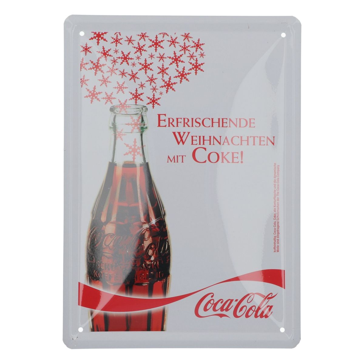 Insegna pubblicitaria Coca Cola 20x15 cm Insegna in lamiera Natale rinfrescante Parete