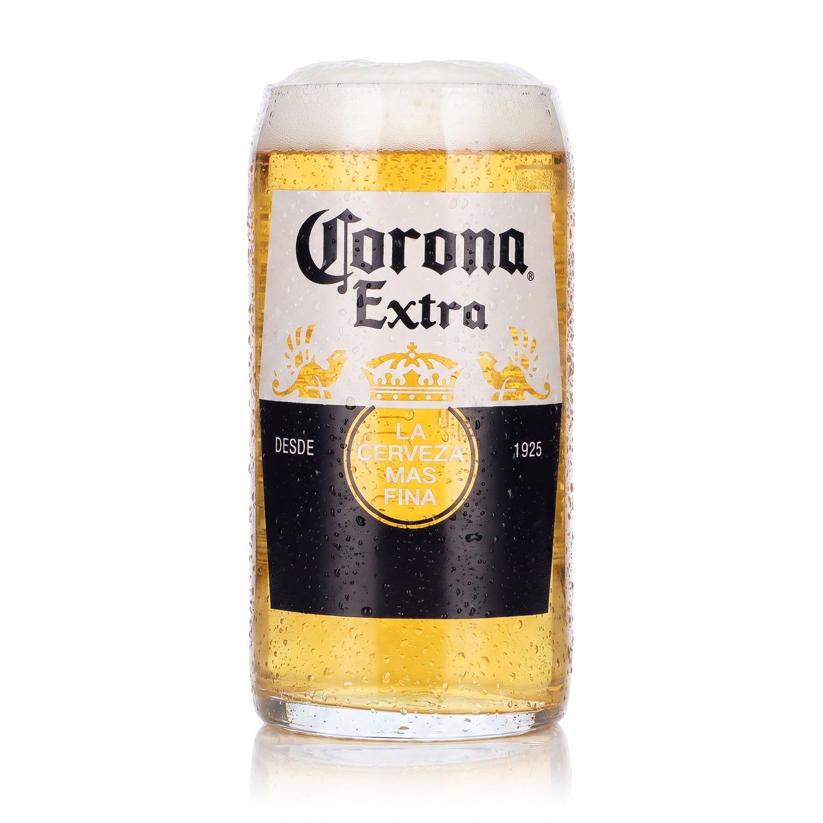 Bicchiere da birra Corona da 0,25 l, modello Willi Becher, Corona Extra, con raffinato rilievo sagomato, calibrato per la ristorazione