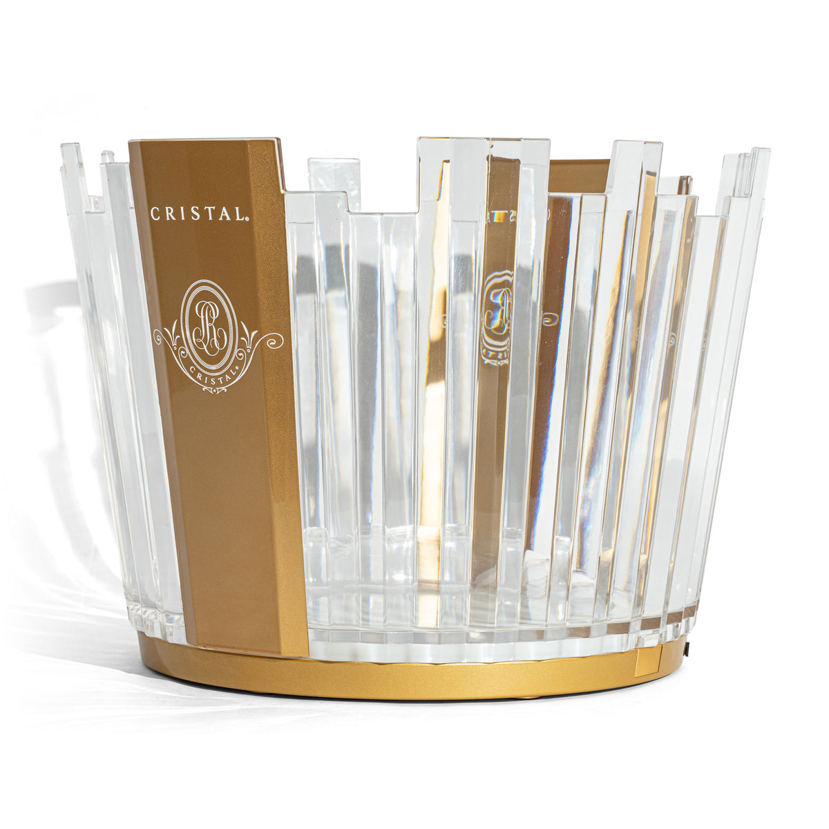 Cristal Champagne Bottle Cooler LED Luminous Ice Bowl Contenitore per cubetti di ghiaccio – Vista 2