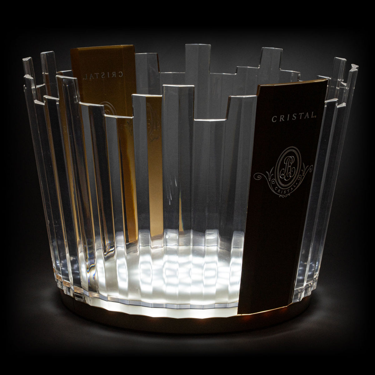 Cristal Champagne Bottle Cooler LED Luminous Ice Bowl Contenitore per cubetti di ghiaccio – Vista 7