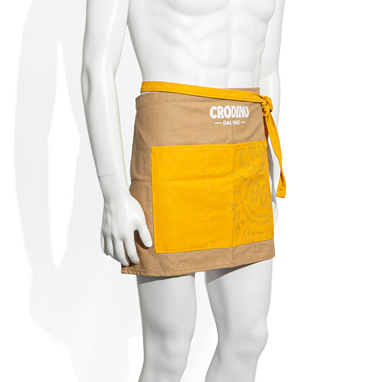 Grembiule da barista Crodino Grembiule da cameriere Grembiule da bistrot Grembiule da servizio Beige/Giallo corto – Vista 2