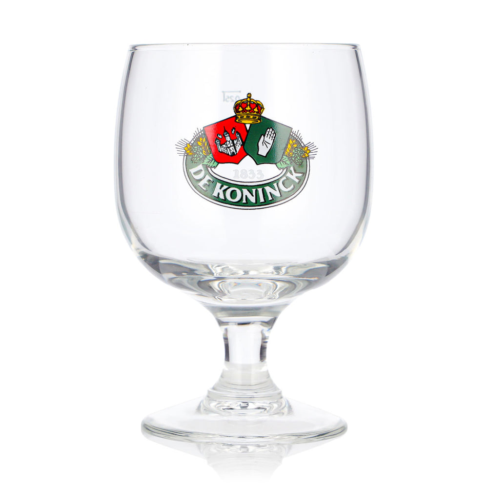 Bicchiere da birra De Koninck da 0,25 l, a forma di tulipano, con logo verde, bicchiere da birra a calice, bicchiere da birra a tulipano, per degustazione