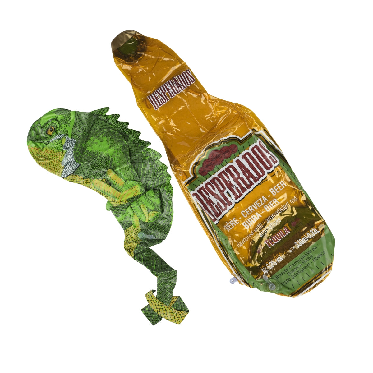 Set decorativo Desperados bottiglia gonfiabile (60 cm) + iguana gonfiabile