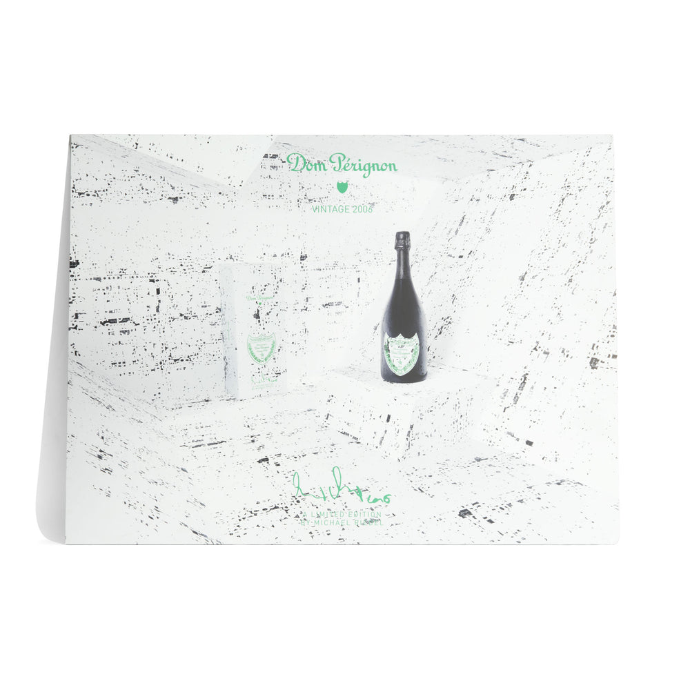 Dom Perignon Champagne Schild Quadro da parete 84x63 cm stanza bianca con bottiglia Vintage 2006