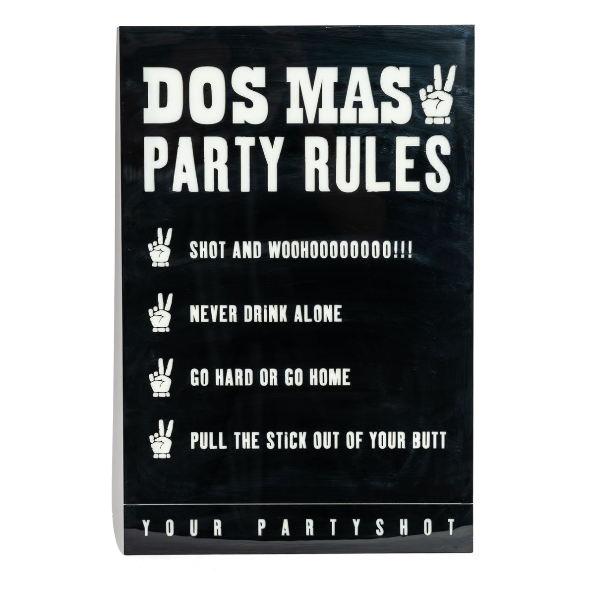 Insegna luminosa a LED Dos Mas Liquore "Party Rules" con alimentatore incluso Nero – Vista 2