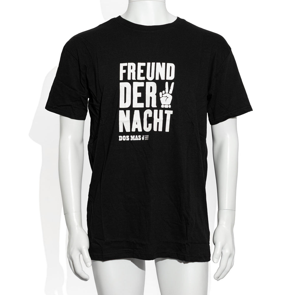 Maglietta Dos Mas Likör Scritta bianca e nera Taglia M/L Maglietta da uomo "Freund der Macht" (Amico del potere)