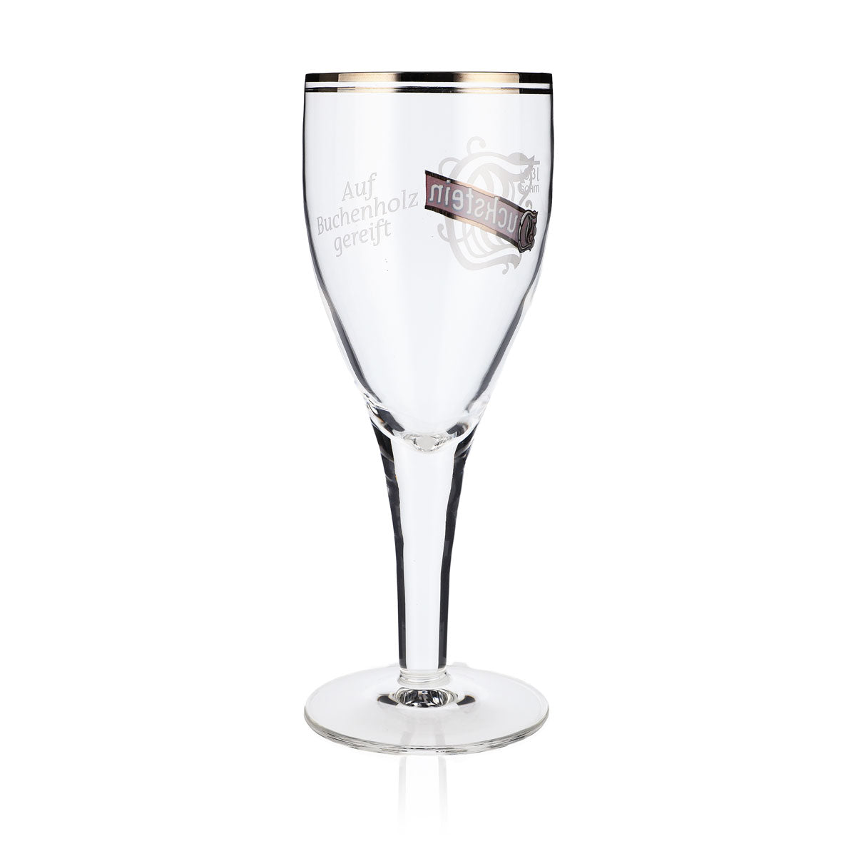 Bicchiere da birra Duckstein 0,3 l a forma di coppa con doppio bordo platinato e grande logo Sahm Harzer – Vista 4