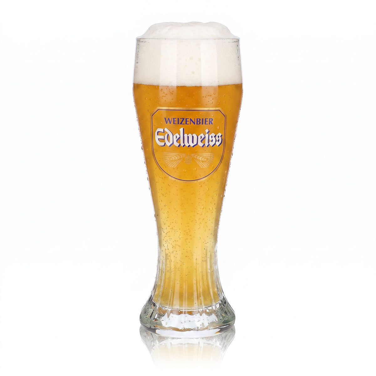 Bicchiere da birra Edelweißbrauerei da 0,5 l, a forma di coppa, per birra di frumento, con motivo in rilievo “Sahm”
