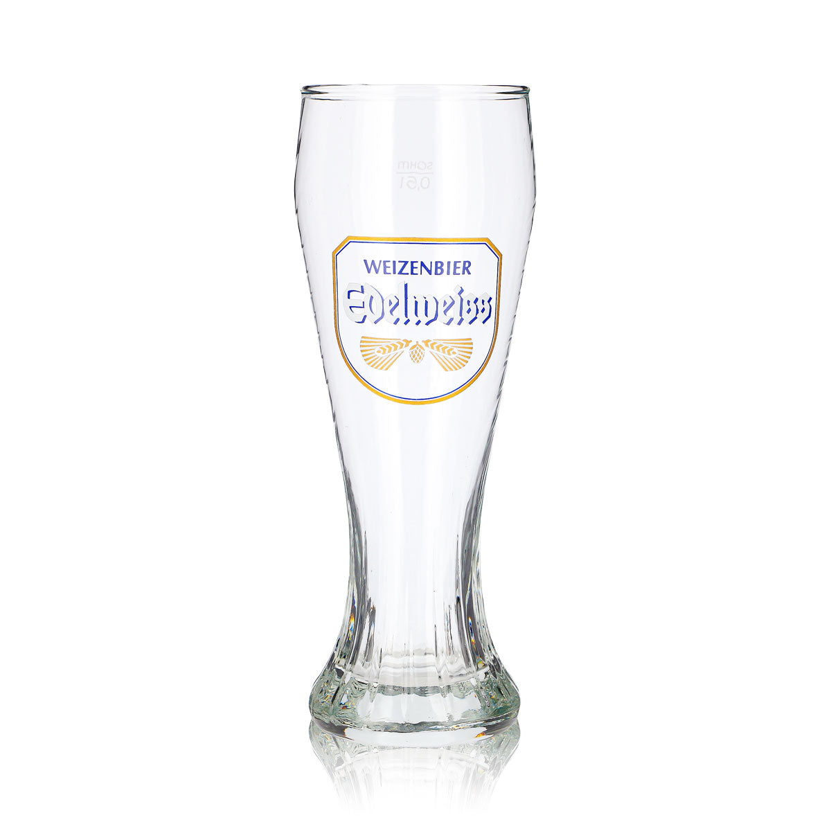 Bicchiere da birra Edelweißbrauerei da 0,5 l, a forma di coppa, per birra di frumento, con motivo in rilievo “Sahm” – Vista 2