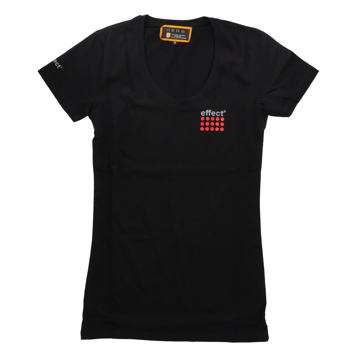 Maglietta Effect Energy da donna, taglia M, scollo a V, con logo, nero, in cotone