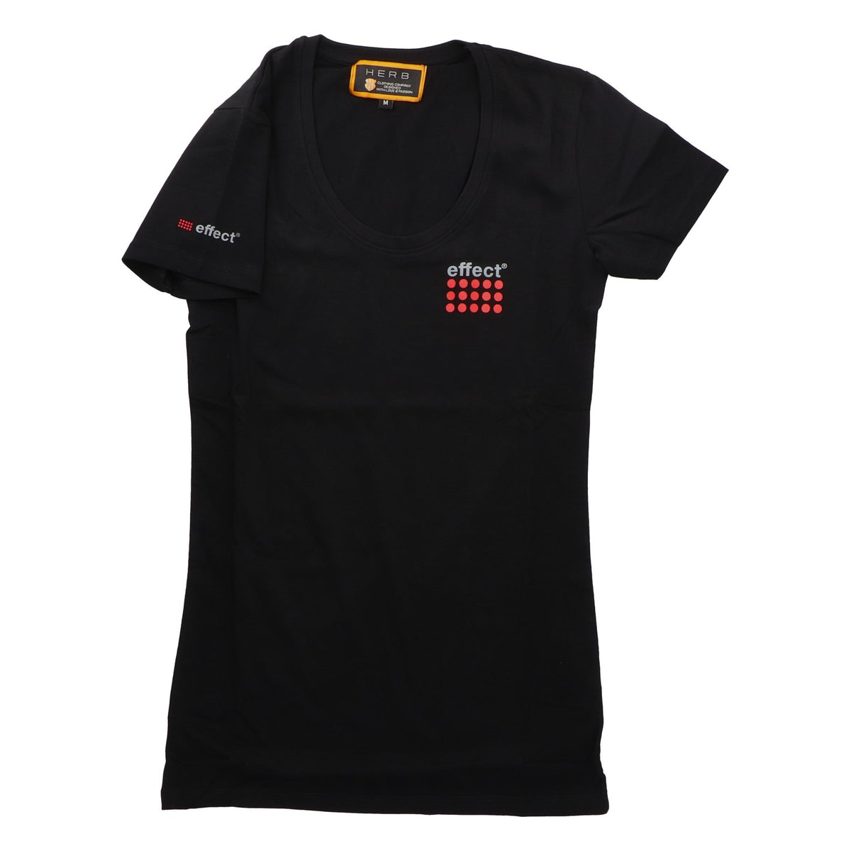 Maglietta Effect Energy da donna, taglia M, scollo a V, con logo, nero, in cotone – Vista 2