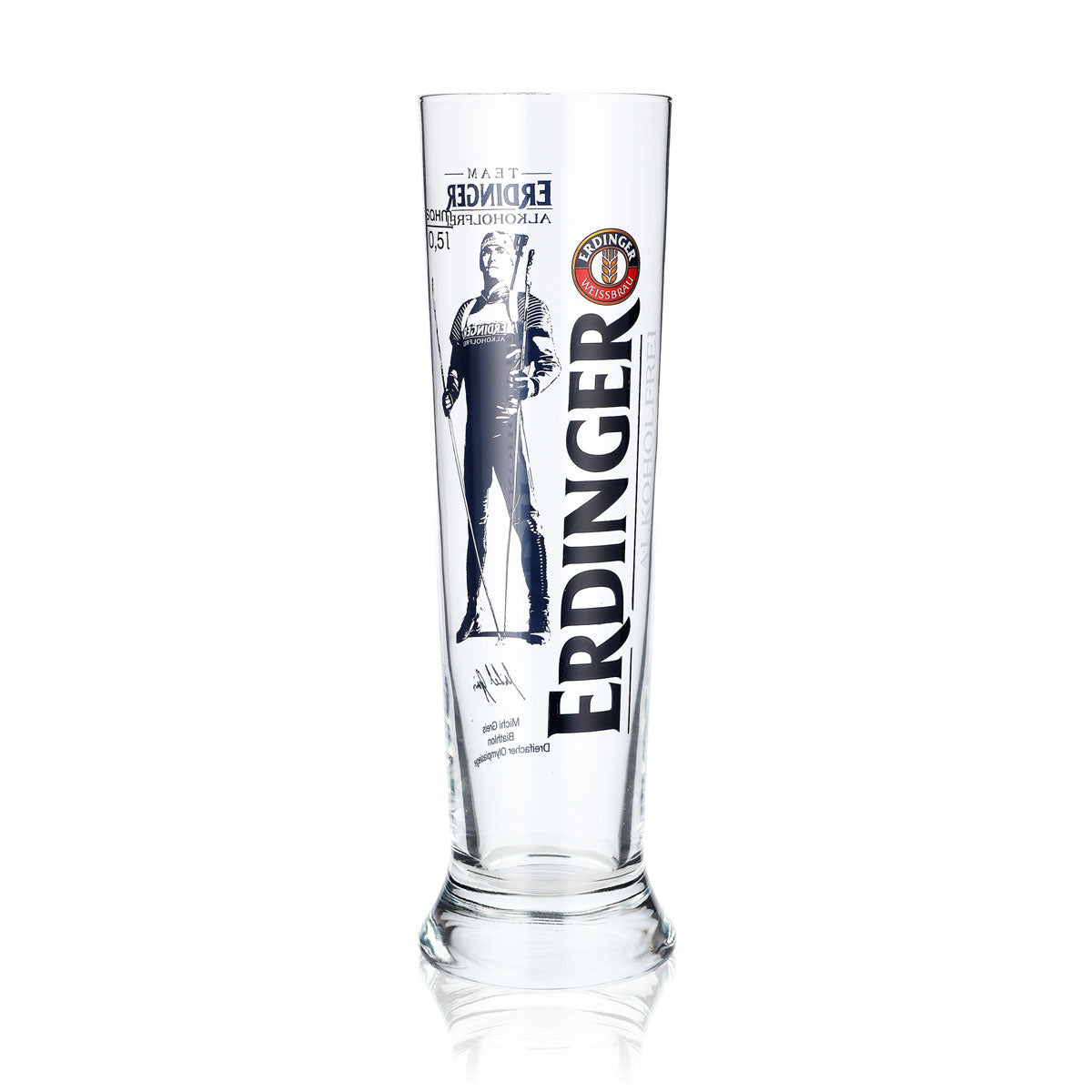 Bicchiere da birra Erdinger da 0,5 l Bicchiere da birra bianca Bicchiere in edizione speciale Michi Greis Senza alcol