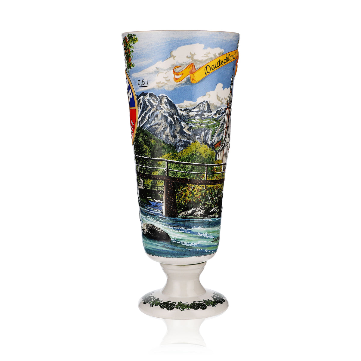 Bicchiere da birra Erdinger Weissbräu 0,5 l, boccale in ceramica edizione Berchtesgardener – Vista 4