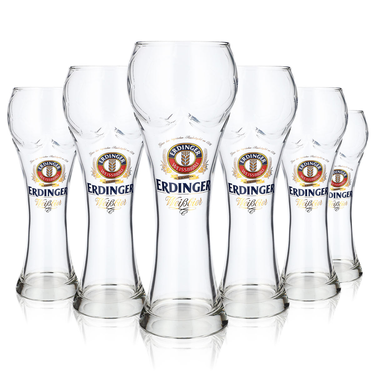Bicchieri da birra Erdinger Weissbräu Bicchieri da birra 0,5 l Bicchiere da birra bianca Contorno calcio