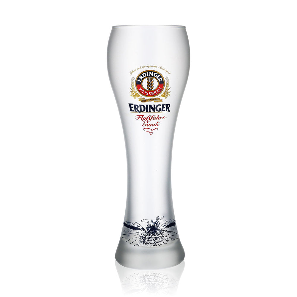 Bicchiere da birra Erdinger Weizenglas 0,5 l opaco "Floßfahrt-Gaudi" Bicchieri da birra satinati bianchi