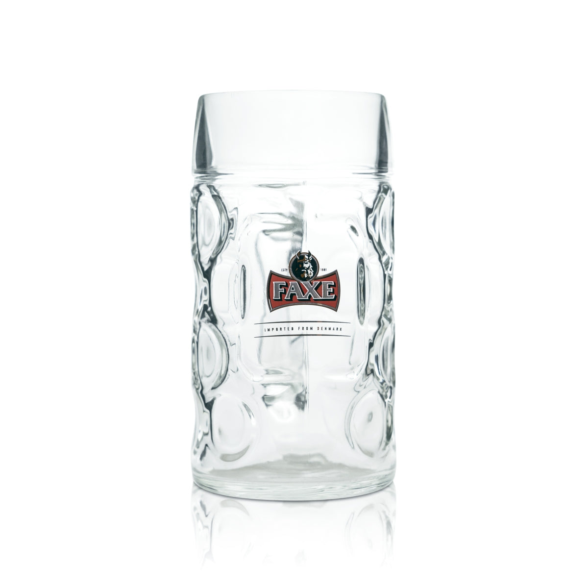Bicchiere da birra Faxe 1 l Bicchiere da birra Contorno Bicchieri Seidel Danimarca Viking Gastro Bicchiere rosso