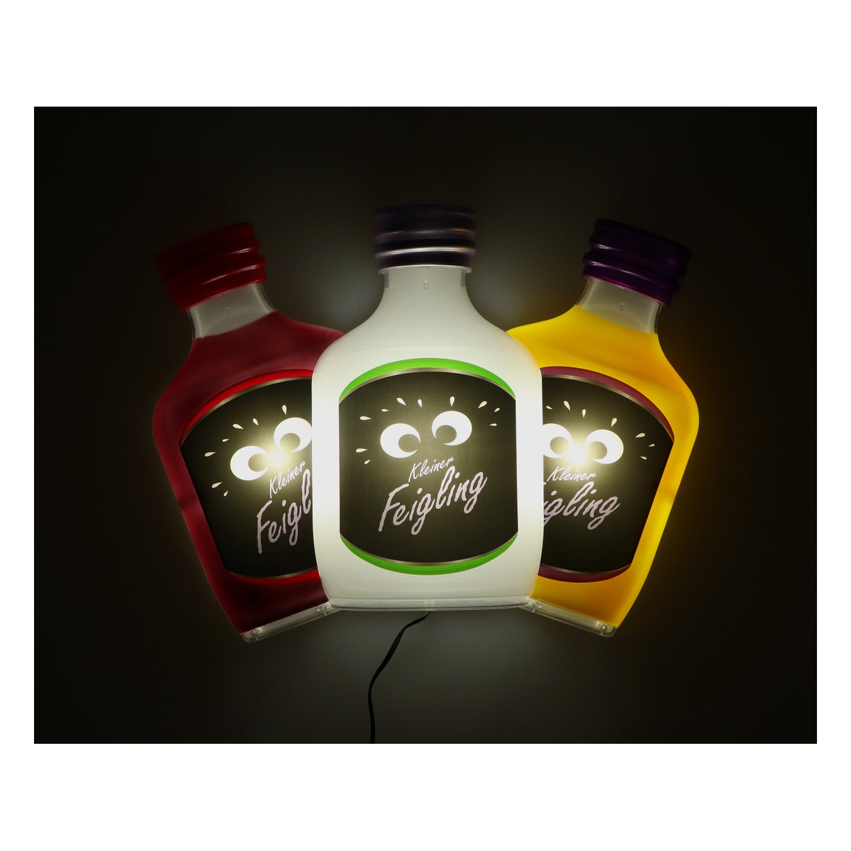 Liquore Feigling Insegna luminosa LED Insegna luminosa "DIE DREI!" Interruttore