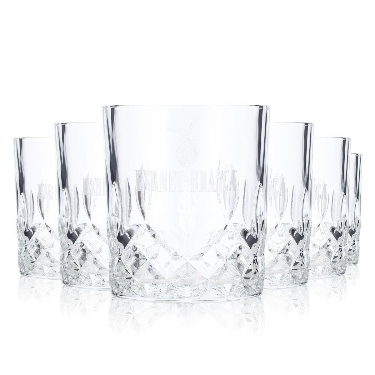 Set da 6 bicchieri Fernet Branca – Bicchieri tumbler da 0,24 l con rilievo in cristallo per Fernet Tonic, digestivi e cocktail – Vista 3