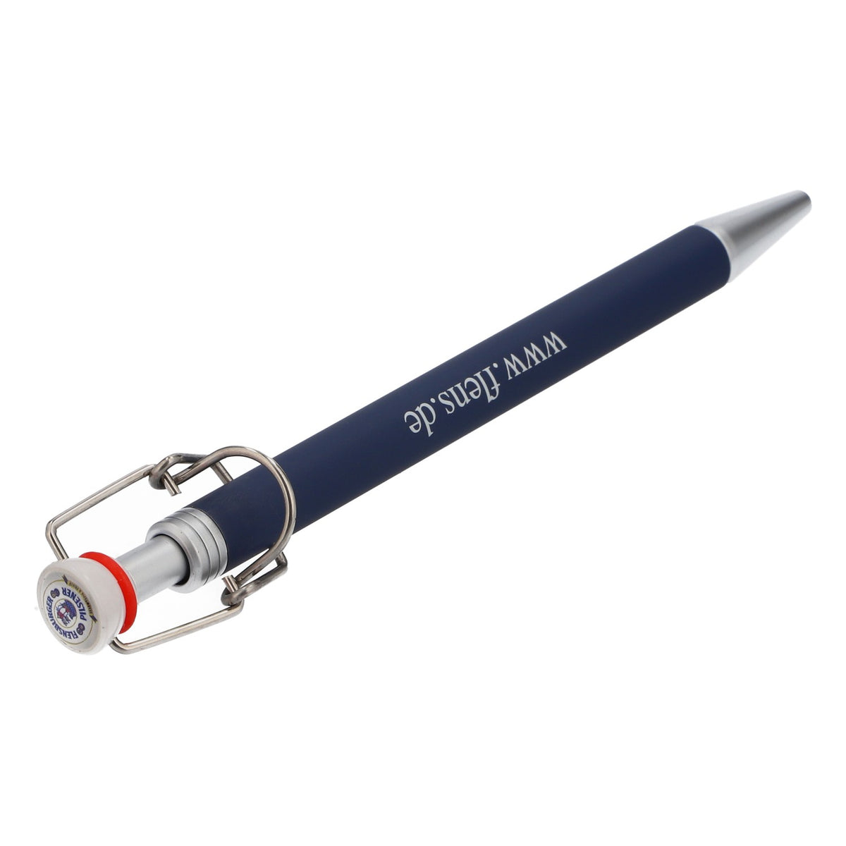 Penna a sfera Flensburger Pilsener Plop con tappo a pressione in confezione regalo