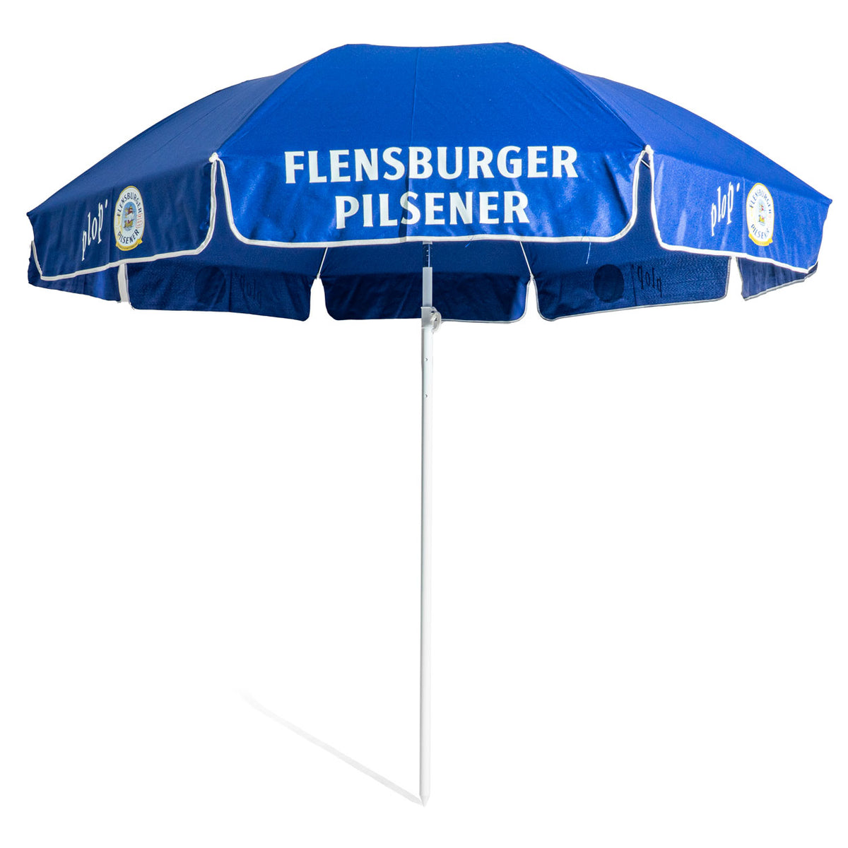 Ombrellone Flensburger Pilsener Ø2m Protezione solare "Plop" Blu Bianco