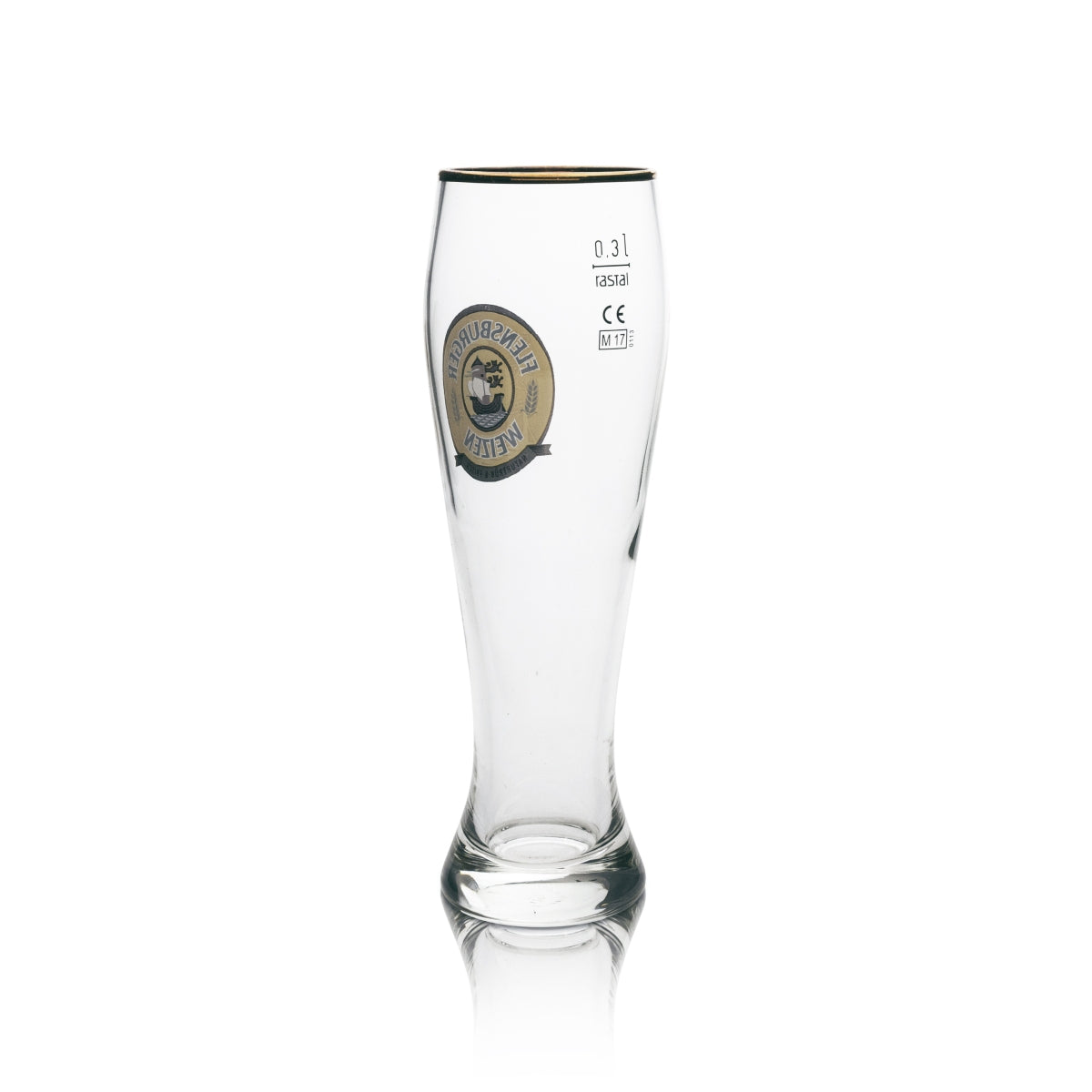 Set da 6 bicchieri da birra di frumento di Flensburg da 0,3 l, con bordo dorato, Hefeweizen Rastal – Vista 4