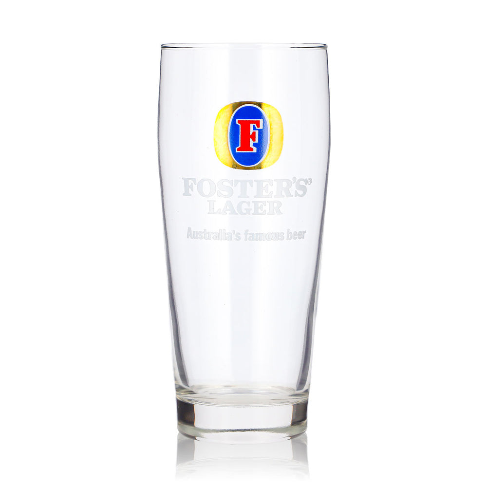 Bicchiere da birra Foster's da 0,48 l, Willi Becher, bicchiere da birra Lager, boccale da birra Willibecher, boccale da birra Seidel
