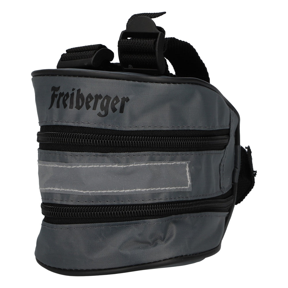 Borsa da bicicletta Freiberger Bier, grigia con catarifrangente, borsa da bicicletta, borsa portaoggetti
