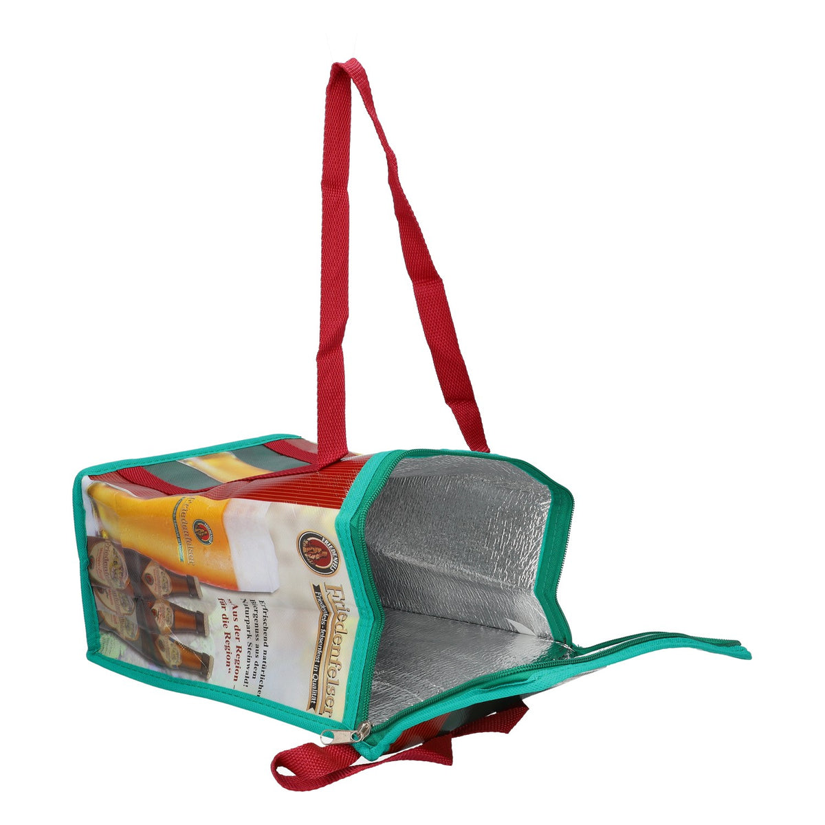 Borsa termica per birra Friedenfelser, verde, nuova, in tessuto misto, conforme alla norma ISO – Vista 4